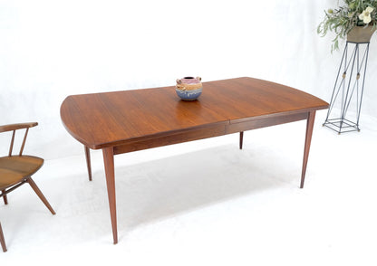 Concave Side Rounded Ends Shape Large Oiled Walnut Dining Table 3 Leaves MINT!