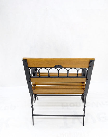 Restored 1920s Wrought Iron & Oak Slat Park Bench Mint!