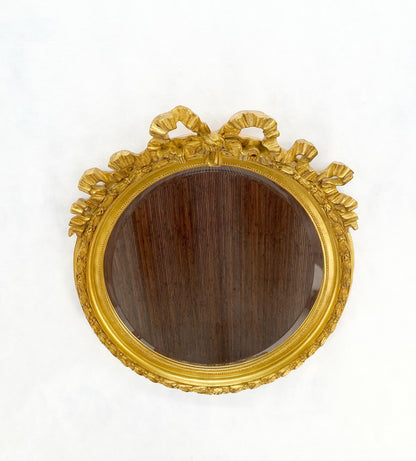 Oval Gilt Ribbon Spikelet of Wheat Pattern Carved Wood Wall Mirror MINT!