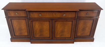 Georgian Flame Mahogany Breakfront Bookcase Butlers Drop Desk Individual Glass