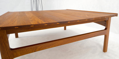 Rolled Edge Solid Teak Top Square Danish Mid-Century Modern Coffee Table Mint!