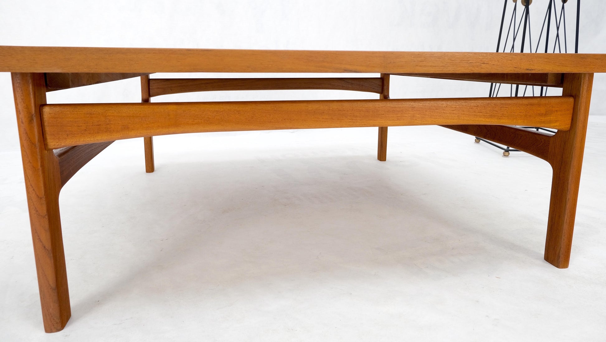 Rolled Edge Solid Teak Top Square Danish Mid-Century Modern Coffee Table Mint!