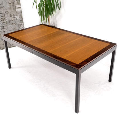 Banded Rosewood & Walnut Rectangle Dining Table w/ Two 20" Extension Boards