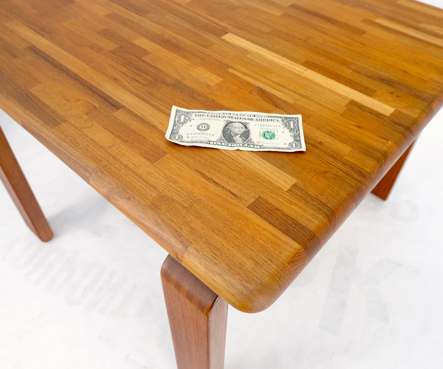 Pair of Solid Teak Danish Mid-Century Modern Square Side End Coffee Tables Mint