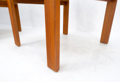 Pair of Solid Teak Danish Mid-Century Modern Square Side End Coffee Tables Mint