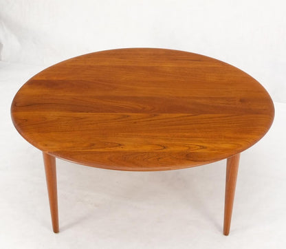 France & Son Round Solid Teak Danish Mid-Century Modern Coffee Table