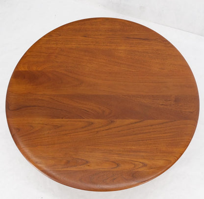 France & Son Round Solid Teak Danish Mid-Century Modern Coffee Table