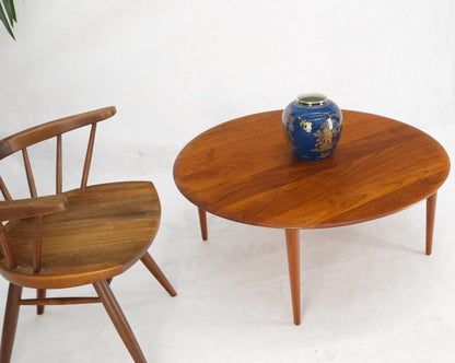 France & Son Round Solid Teak Danish Mid-Century Modern Coffee Table