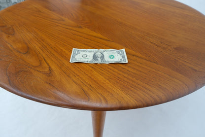 France & Son Round Solid Teak Danish Mid-Century Modern Coffee Table