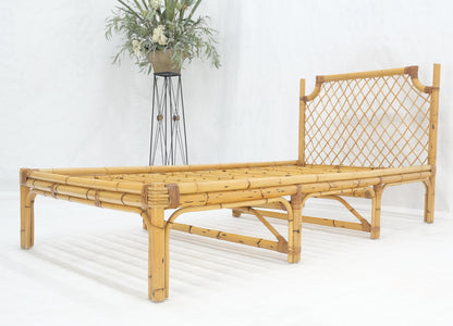 Vintage 1970s Large Bamboo Chaise Lounge Daybed Frame MINT!