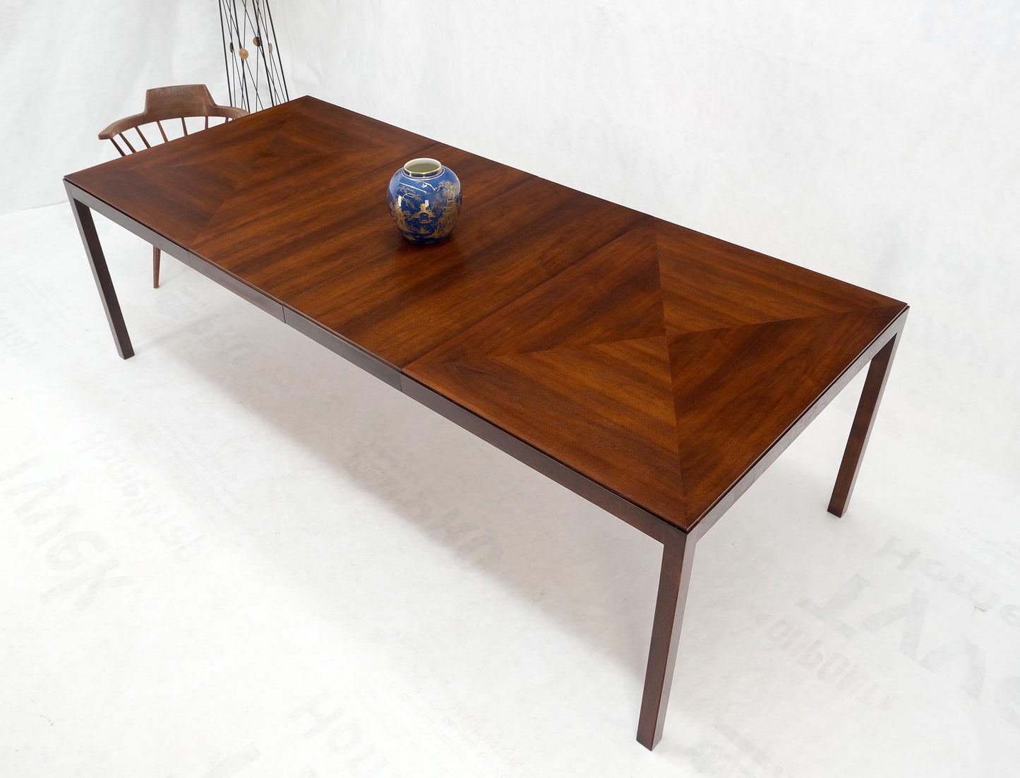 John Stuart Two Tone Leaves Mid-Century Modern Rectangle Dining Table Mint!