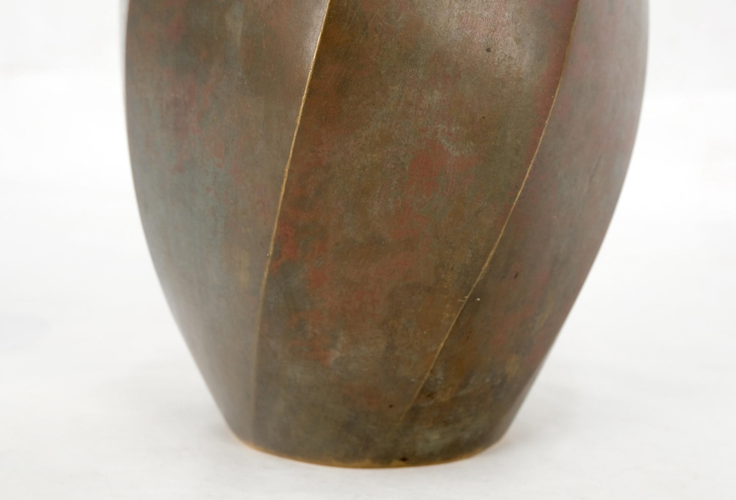 Brass Art Nouveau Style Twisted Cylinder Mid-Century Modern Vase