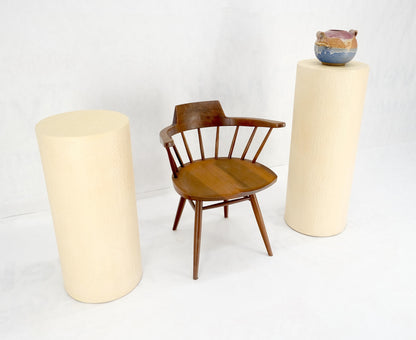 Pair Round Textured 30" & 36" Tall 14" Dia Cylinder Shape Pedestals Stands MINT!