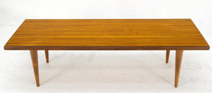 Solid Teak & Walnut Block Swedish Coffee Table on Tapered Dowel Legs Mint