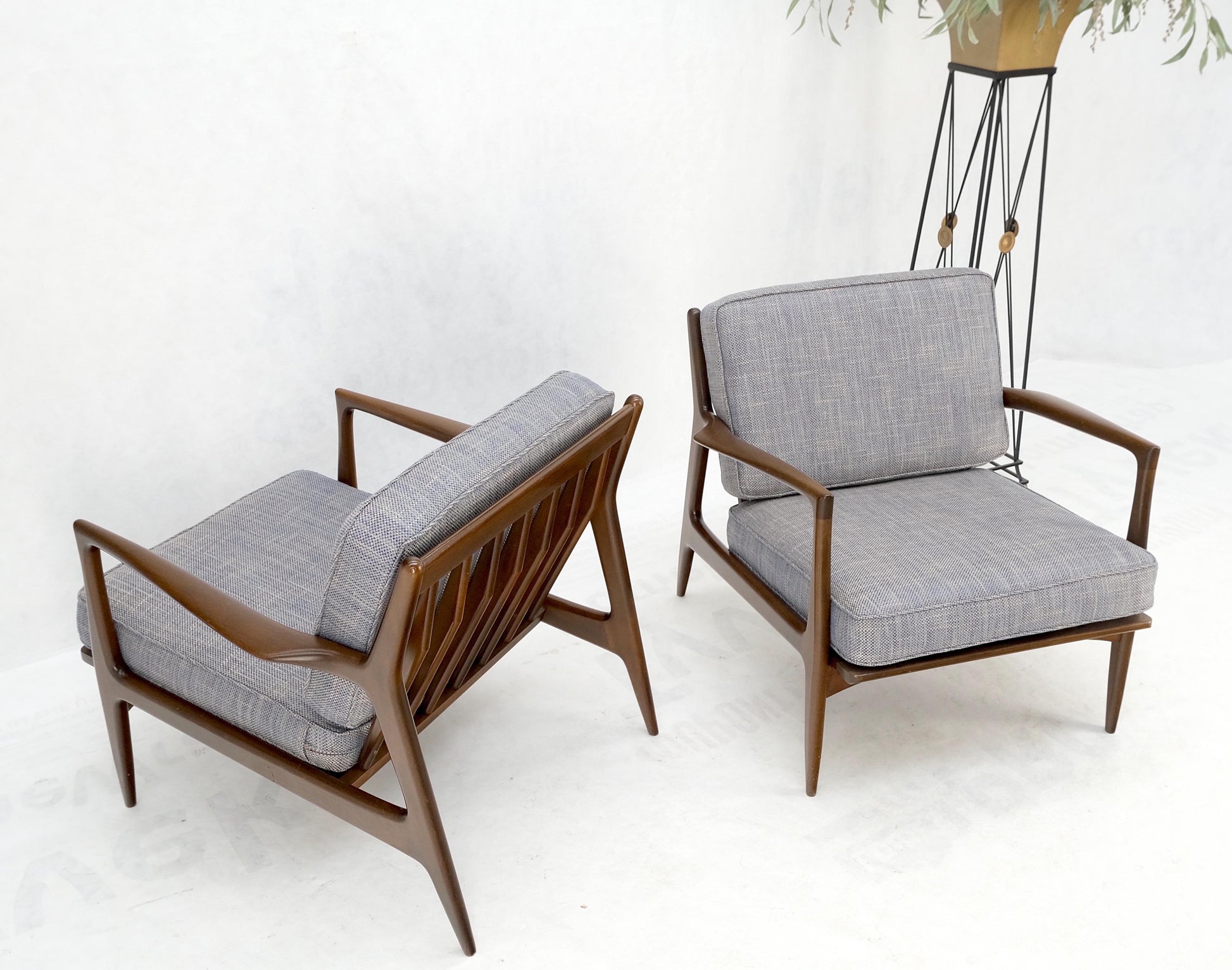 Pair Kofod Larsen Selig Danish Mid-Century Modern Lounge Chairs New Upholstery