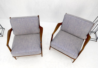 Pair Kofod Larsen Selig Danish Mid-Century Modern Lounge Chairs New Upholstery