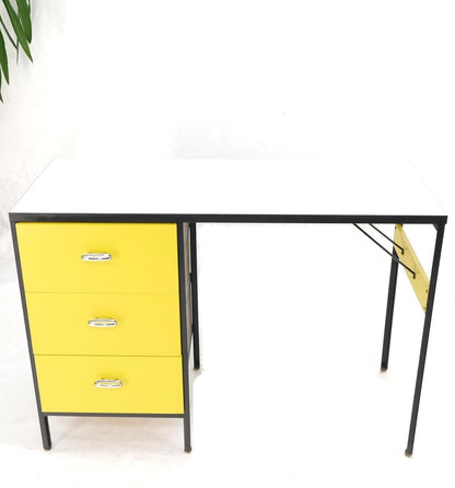 Yellow & Black Steel Frame Desk Model 4111 by George Nelson Herman Miller Mint