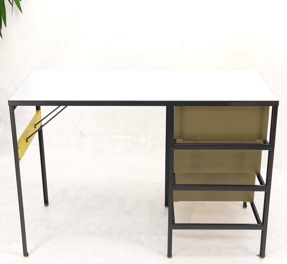 Yellow & Black Steel Frame Desk Model 4111 by George Nelson Herman Miller Mint