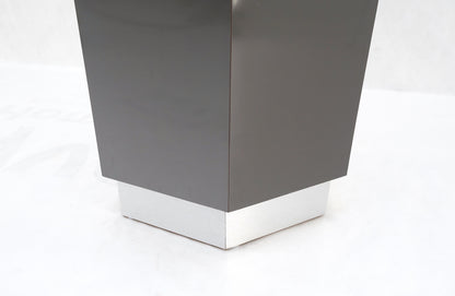 Grey Laminate Aluminum Base Hexagon Shape Mid-Century Modern Pedestal