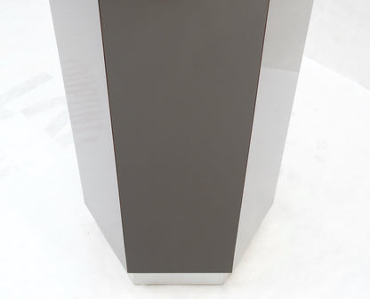 Grey Laminate Aluminum Base Hexagon Shape Mid-Century Modern Pedestal