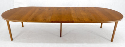 Dux of Sweden Oval Walnut Danish Dining Table w/ 3Leaves Total 135" in Length