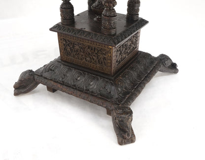 Very Fine Carved Solid Rosewood Asian Oriental Lamp Occasional Stand Table Mint