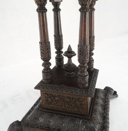 Very Fine Carved Solid Rosewood Asian Oriental Lamp Occasional Stand Table Mint