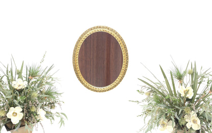 Oval Gesso & Carved Wood Gold Gilt Frame Wall Mirror Mint!