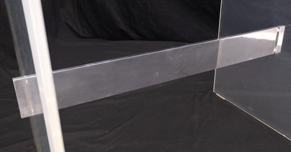 Lucite & Aluminum Base Rectangle Glass Top Dining Conference Table