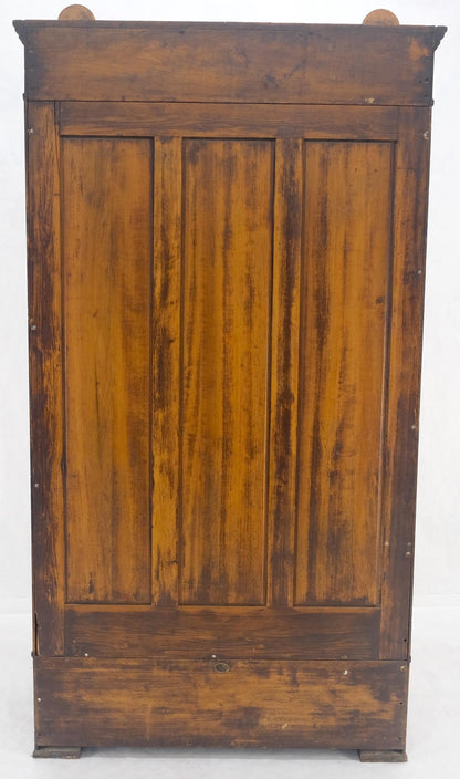 Solid Oak Massive Arts & Crafts One Door Armoire Wardrobe Large Beveled Mirror