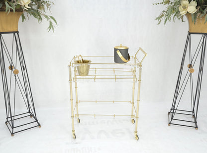 Mid-Century Modern Lucite & Gold Gilt Metal Serving Tray Cart Ice Bucket Mint!