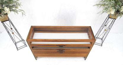 Unusual Mid-Century Modern Solid Walnut Console Sofa Table with Drawers Mint!