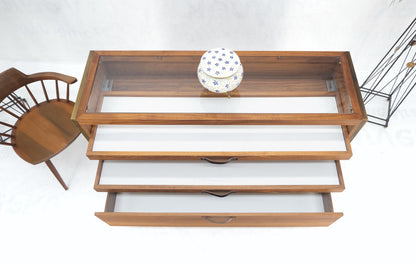 Unusual Mid-Century Modern Solid Walnut Console Sofa Table with Drawers Mint!