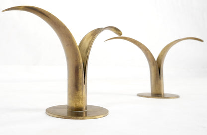 Pair of Swedish Solid Brass Candle Sticks Made in Sweden