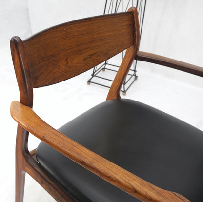 Set 6 Danish Mid-Century Modern Jorgensen Rosewood Dining Chairs Black Seat