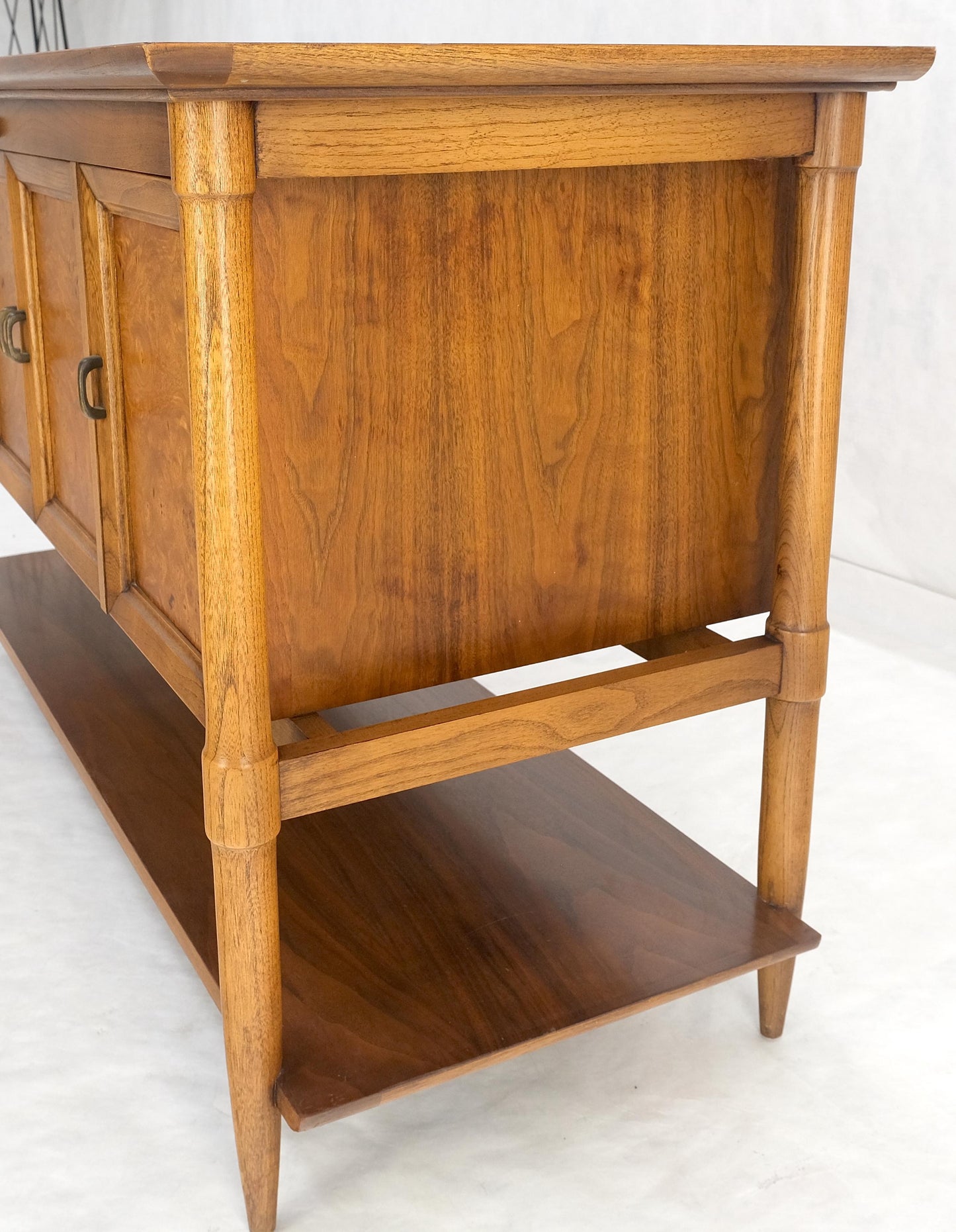 Burl Wood Light Walnut Lift Top "Dresser" on Sculptural Legs Cedar Lined Chest