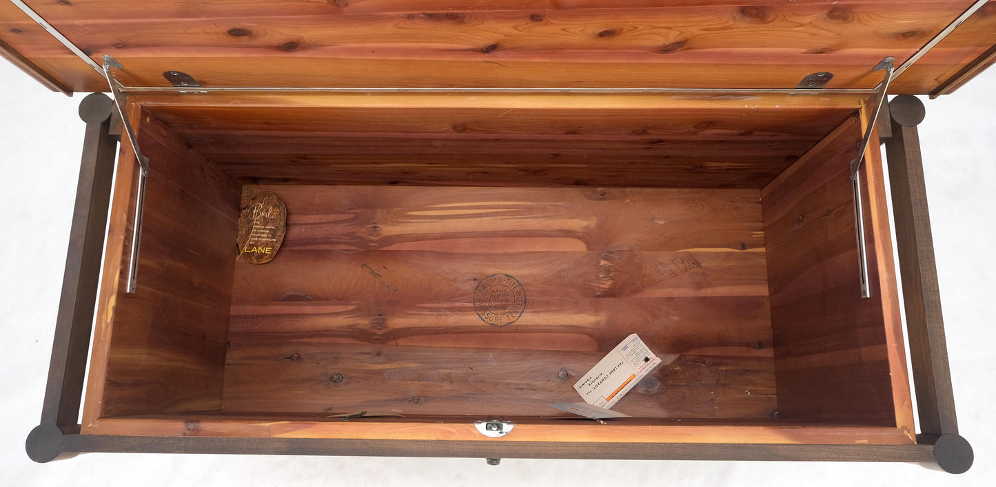 Burl Wood Light Walnut Lift Top "Dresser" on Sculptural Legs Cedar Lined Chest