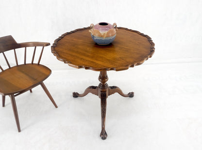 Baker Pie Crust Tilt Top Carved Mahogany Ball & Claw Breakfast Table MINT