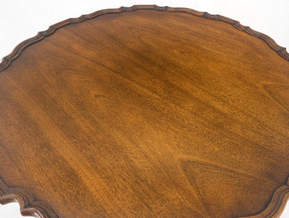 Baker Pie Crust Tilt Top Carved Mahogany Ball & Claw Breakfast Table MINT