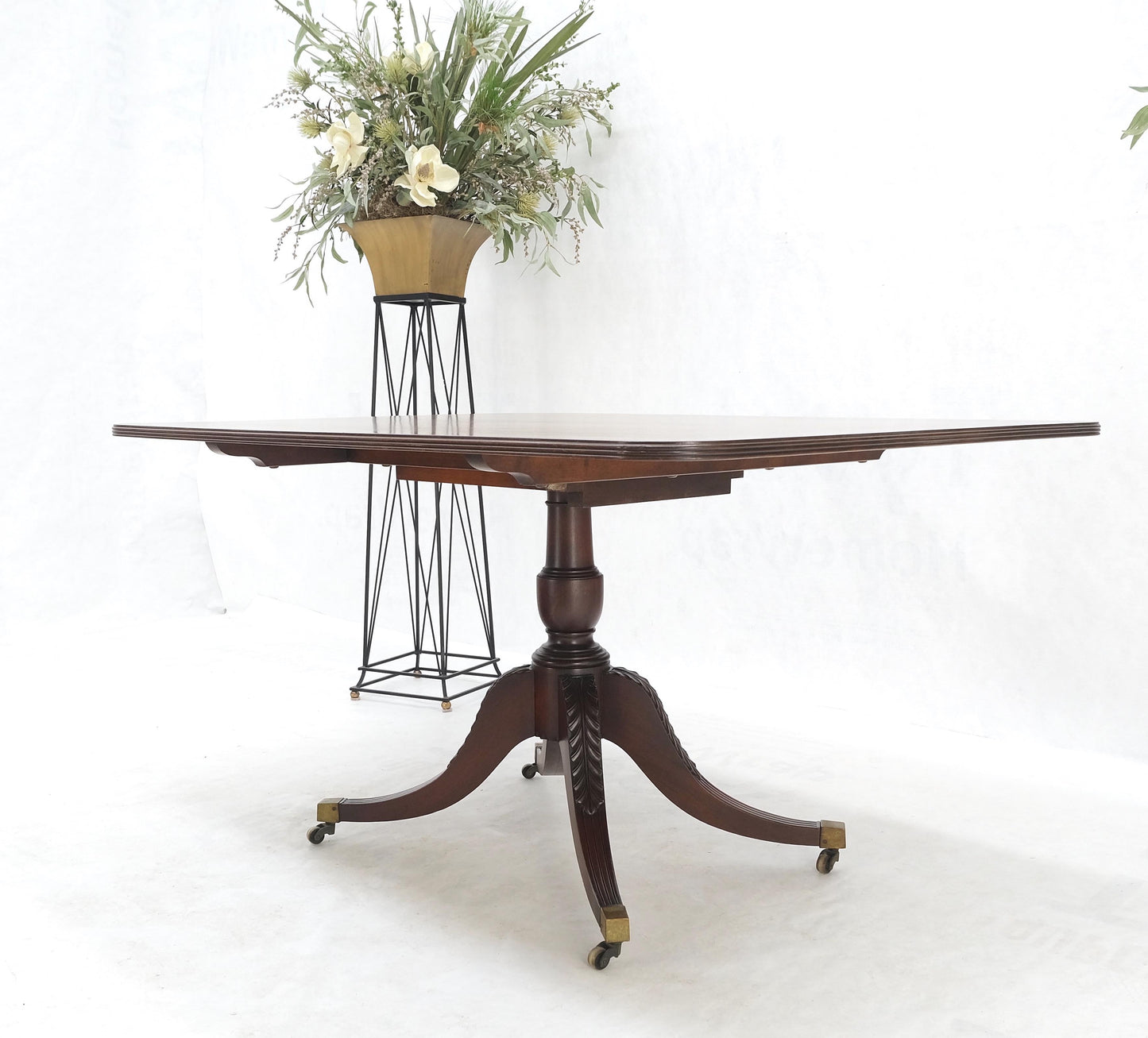 Large Rectangle Round Corners Flip Top Dining Breakfast Table Rosewood Banding