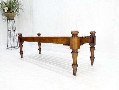 Ralph Lauren Slotted Browned Chestnut Turned Legs Bench w/ Finials MINT!