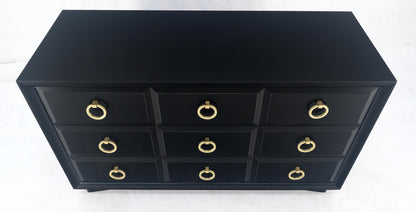 Gibbings for Widdicomb Black Lacquer Solid Brass Drop Ring Pulls Dresser MINT!