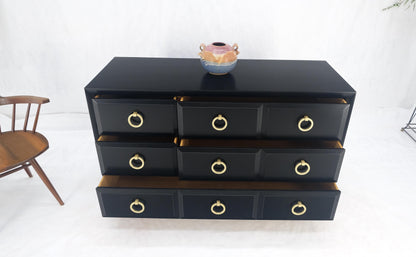 Gibbings for Widdicomb Black Lacquer Solid Brass Drop Ring Pulls Dresser MINT!