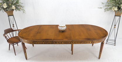 Round Mid-Century Modern Three Leaves Distressed Walnut Dining Table Mint!