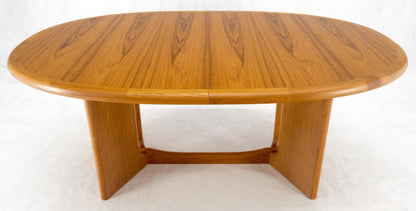 Danish Mid Century Modern Teak Racetrack Oval Dining Table 2 Extensions MINT