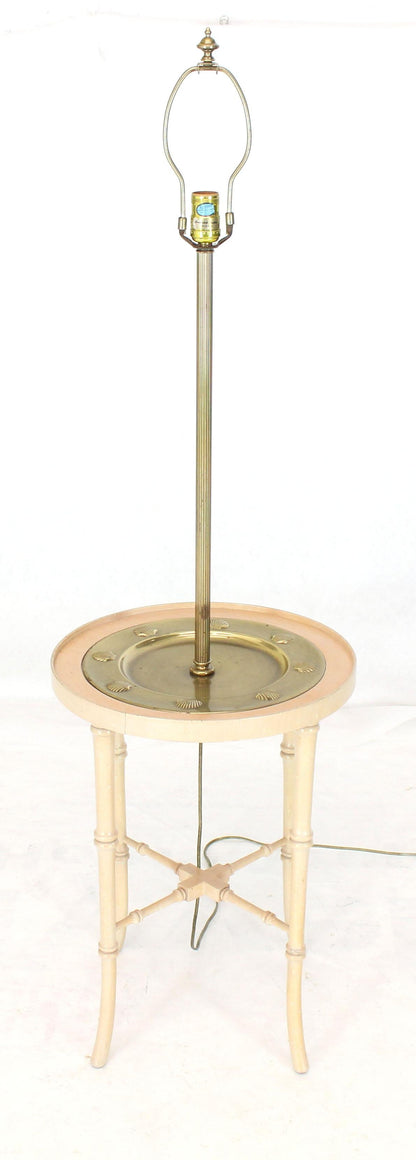 Fredrick Cooper Chicago Faux Bamboo White Wash Finish Brass Table Lamp