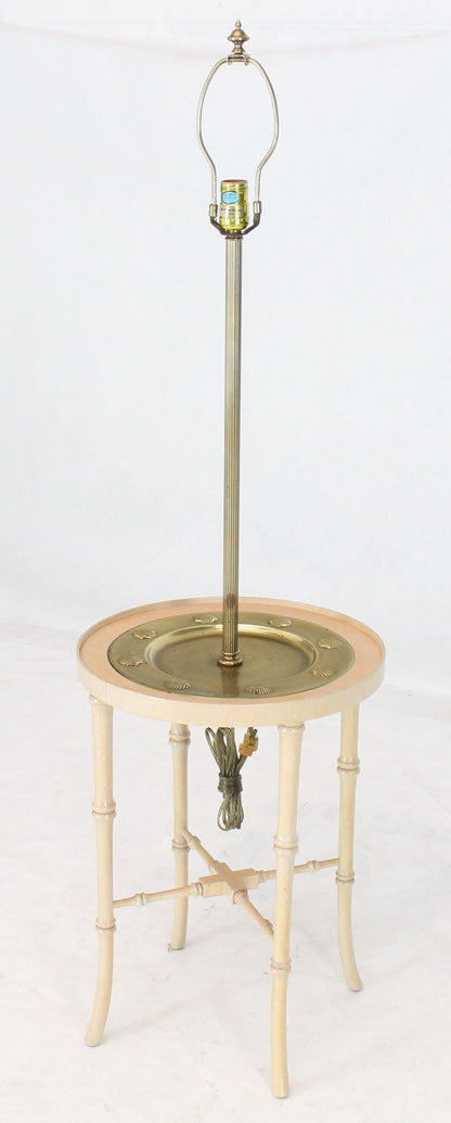 Fredrick Cooper Chicago Faux Bamboo White Wash Finish Brass Table Lamp