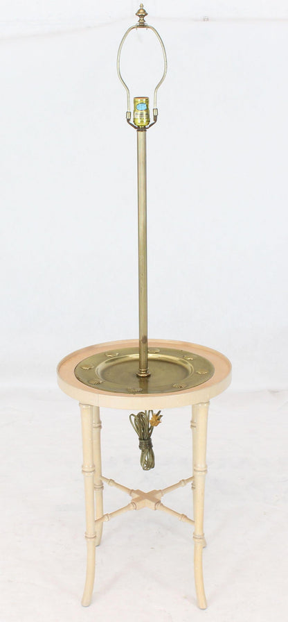 Fredrick Cooper Chicago Faux Bamboo White Wash Finish Brass Table Lamp