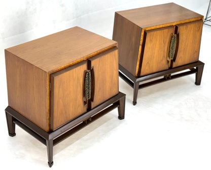 Pair of Helen Hobey for Baker Trapezoid Shape Night Stands End Side Tables MINT!