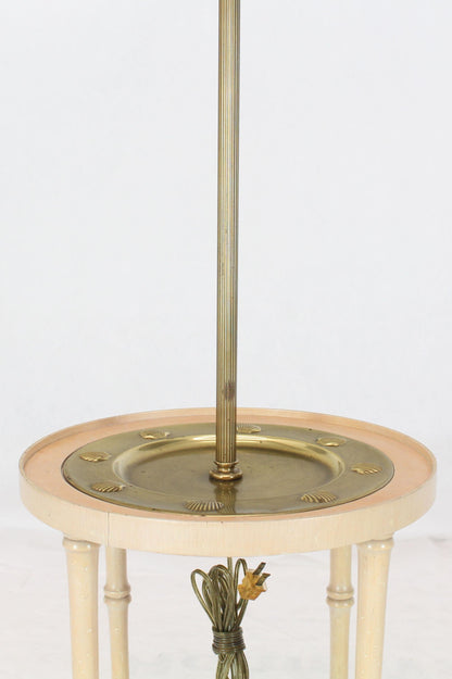 Fredrick Cooper Chicago Faux Bamboo White Wash Finish Brass Table Lamp